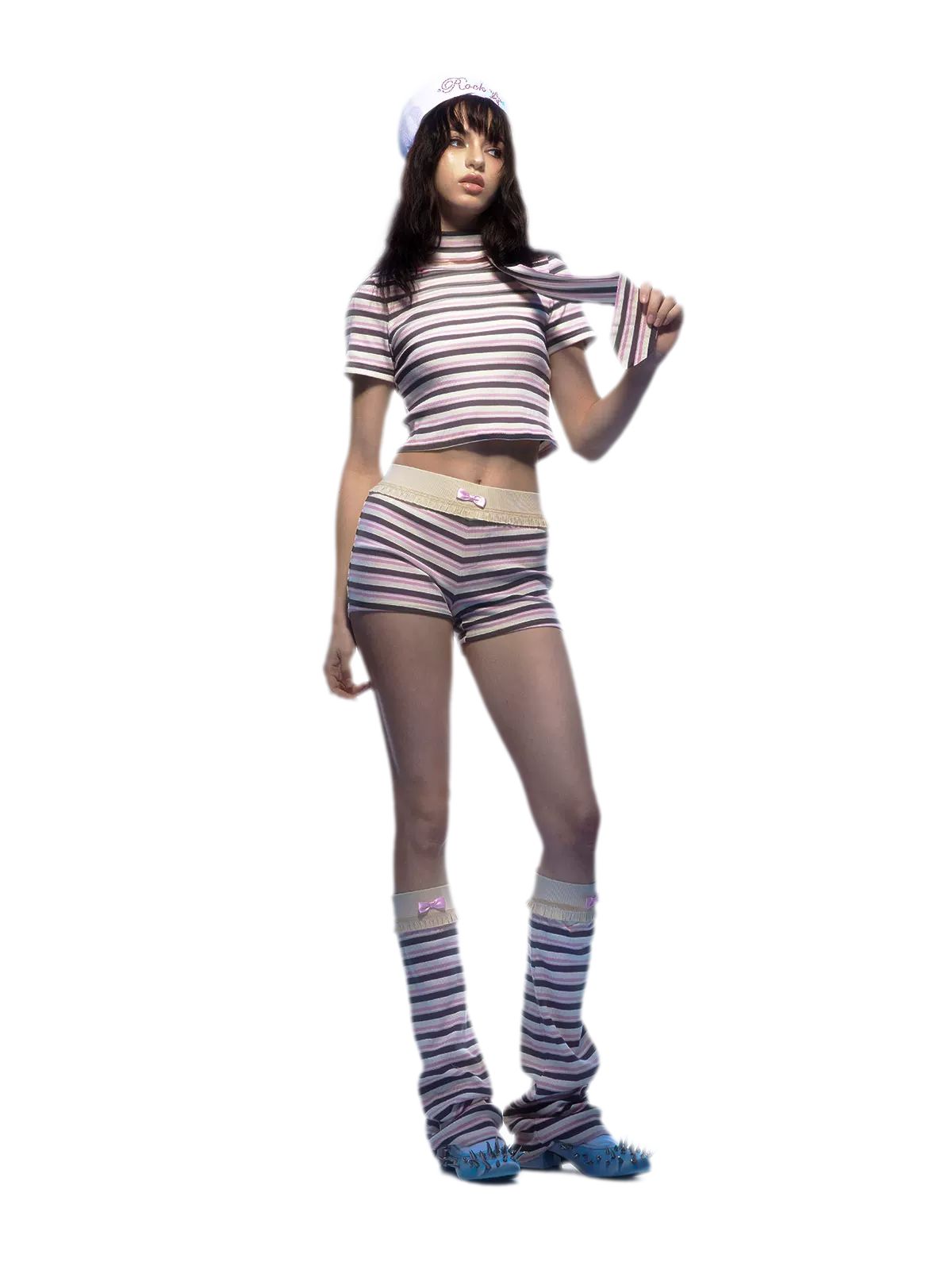 Striped Bow Two-Piece Set