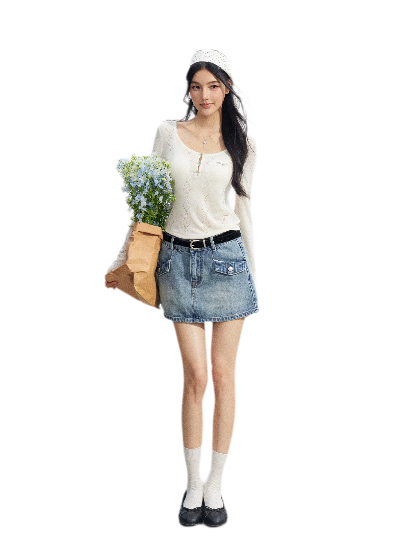 Ice Silk Hollow Knit Top