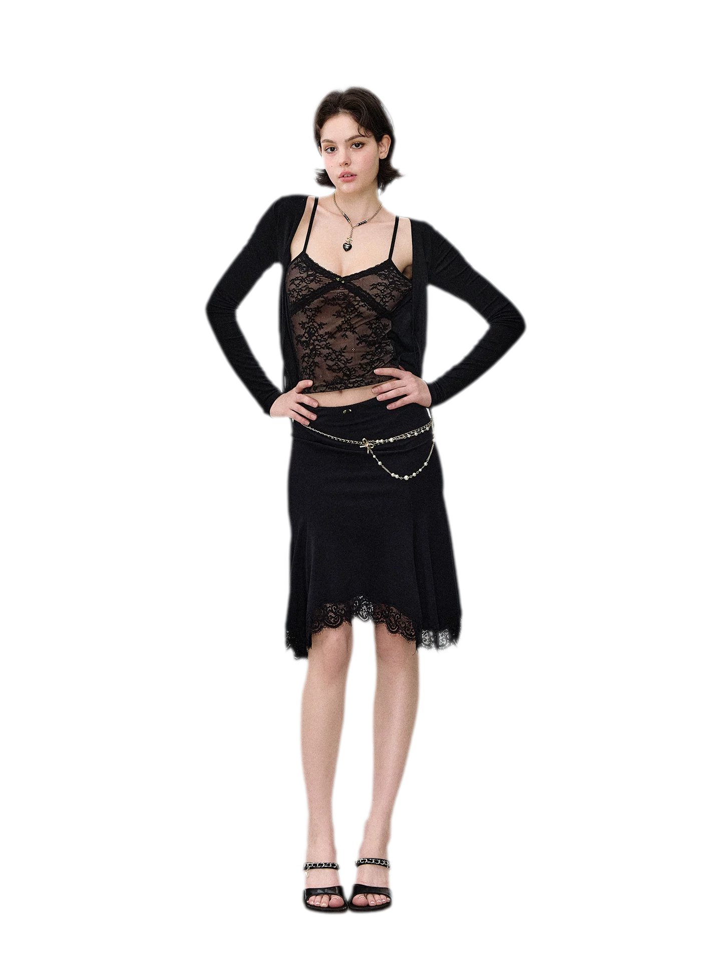 Lace Mermaid Midi Skirt