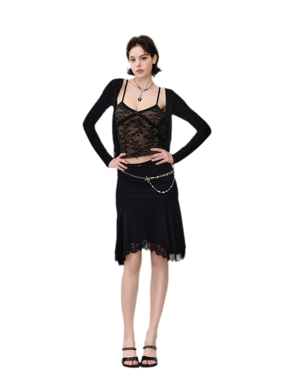 Lace Mermaid Midi Skirt