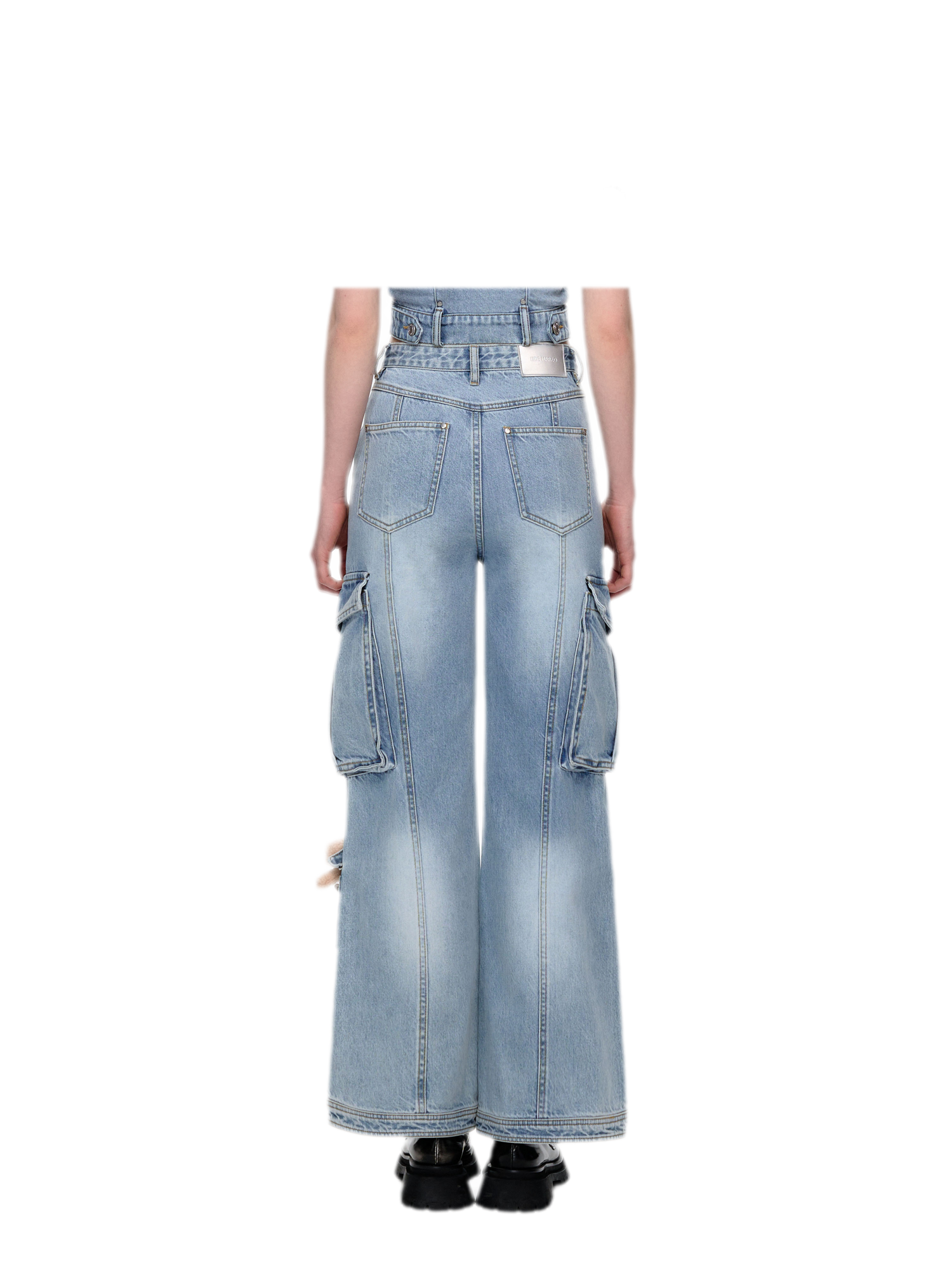 Cotton Cargo Straight Pants