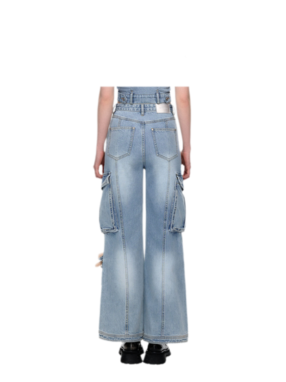 Cotton Cargo Straight Pants