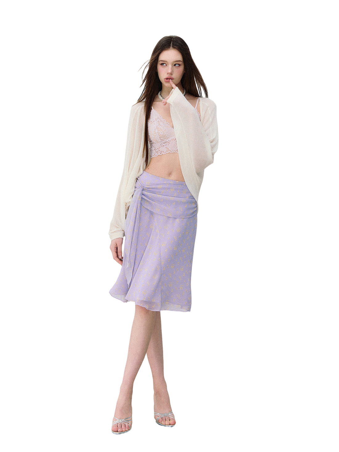 Lightweight Semi-Sheer Acetate Knit Cardigan