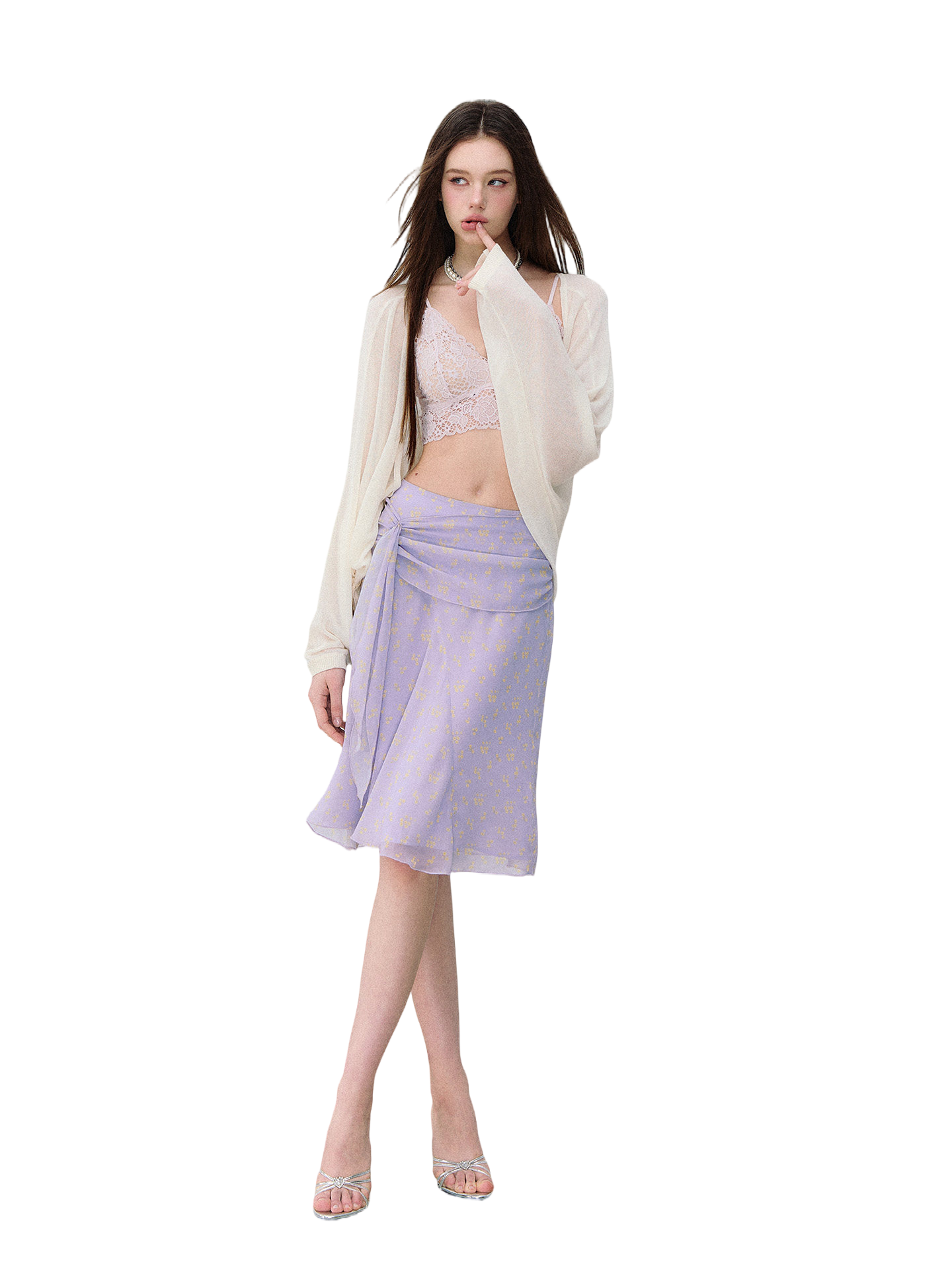 Lightweight Semi-Sheer Acetate Knit Cardigan