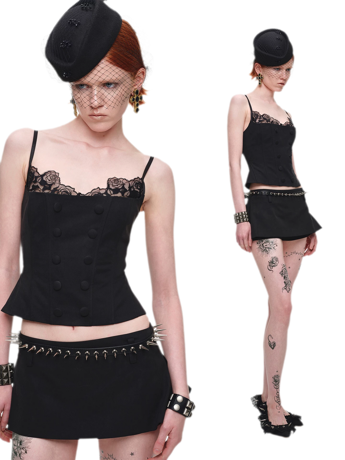 Fishbone Lace Corset Top