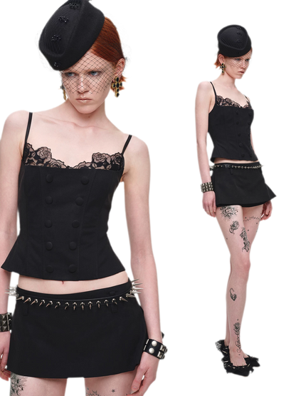 Fishbone Lace Corset Top
