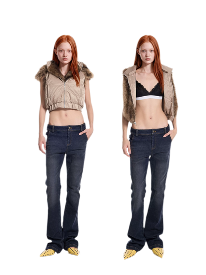 Reversible Quilted Fur Vest