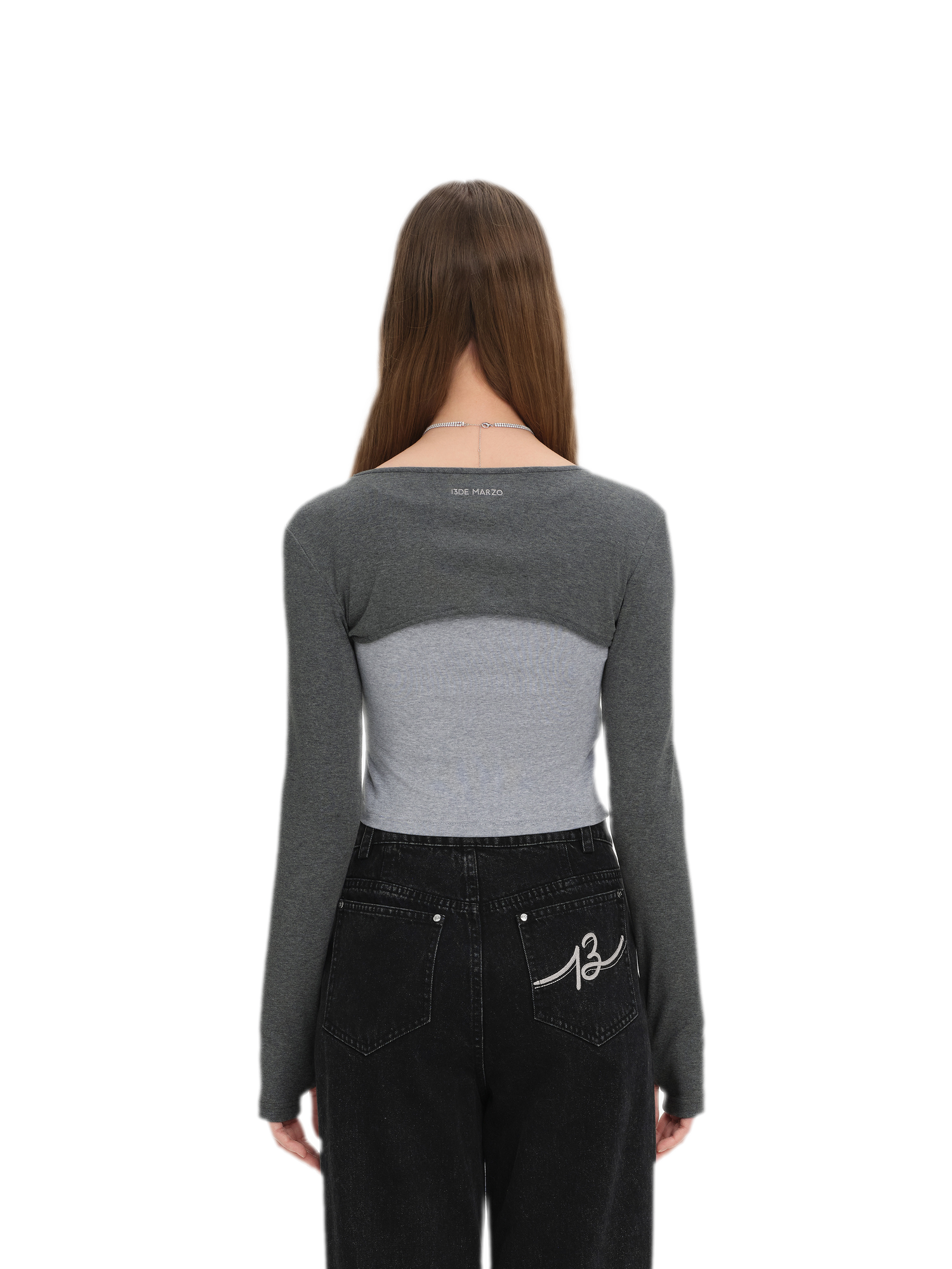 Knit Lace-Up Two-Piece Tee