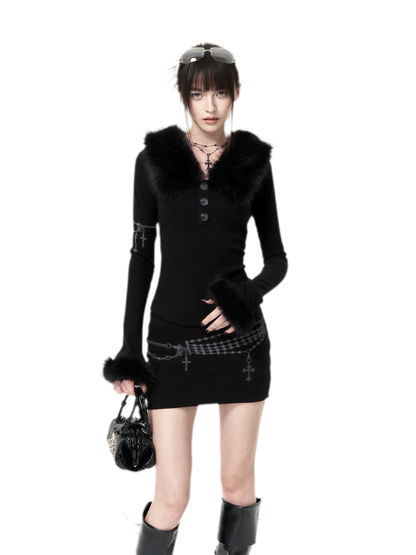 Gothic-Strick-Zweiteiler