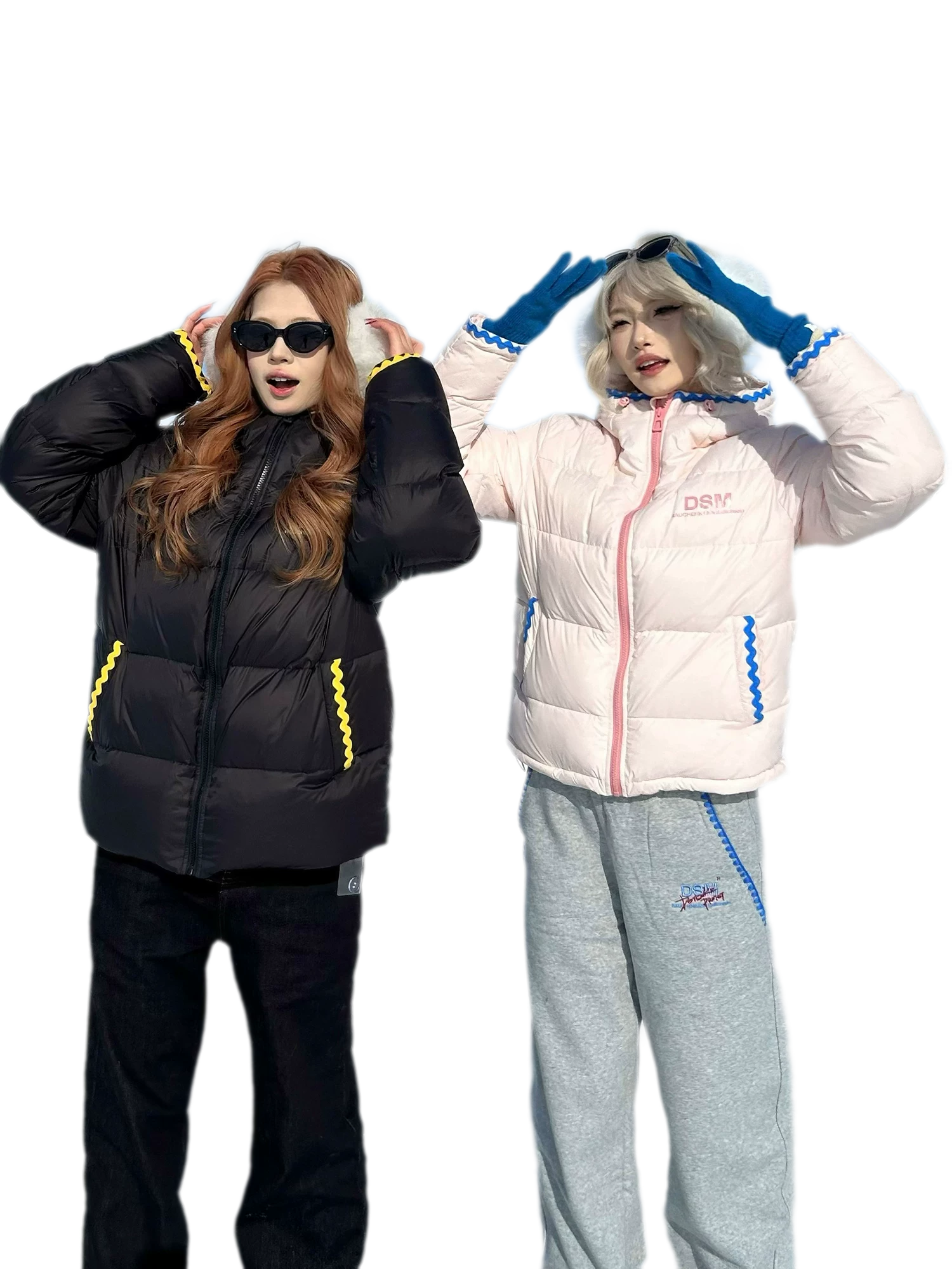 Shell Embroidered Hooded Down Jacket