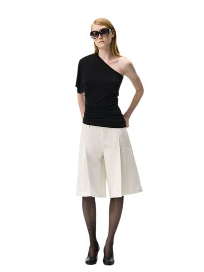 Pleated Bermuda Shorts