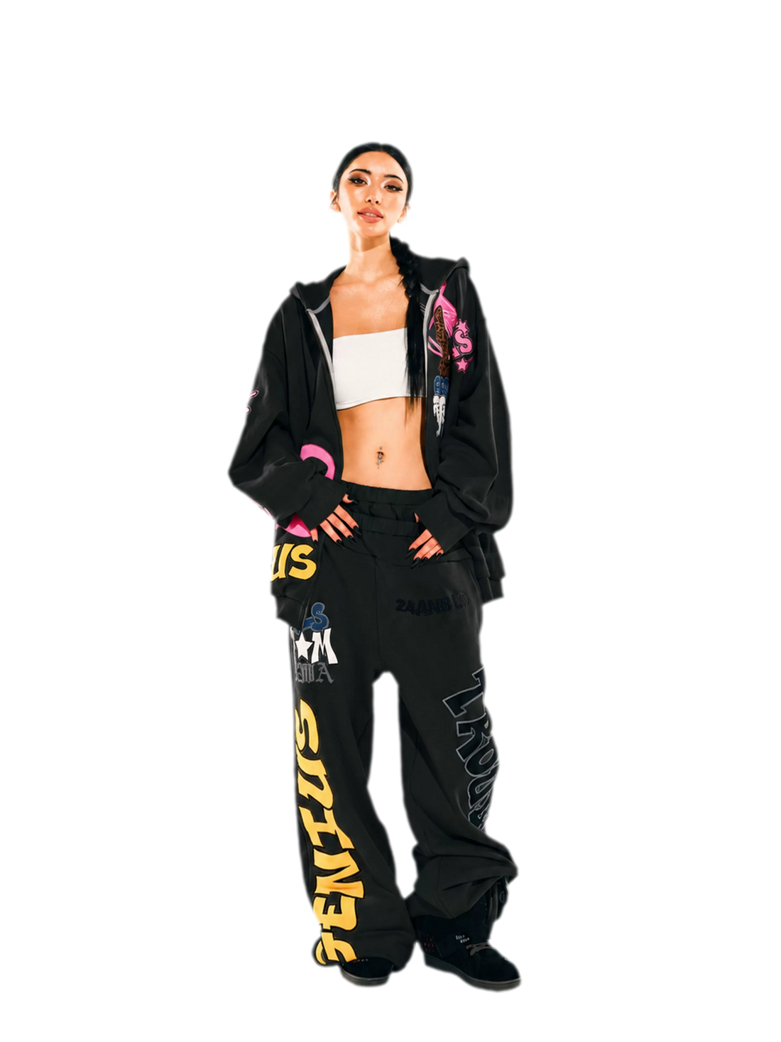 Appliqué Oversize Hoodie Pants Set