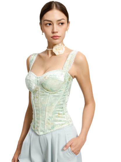 Jacquard Velvet Corset Cami