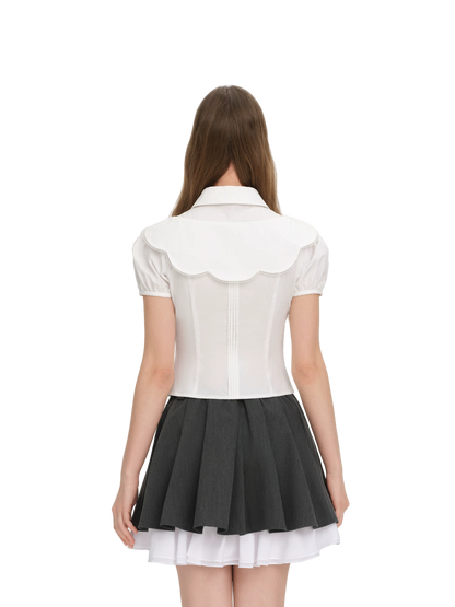 Patchwork Two-in-One Short Shirt