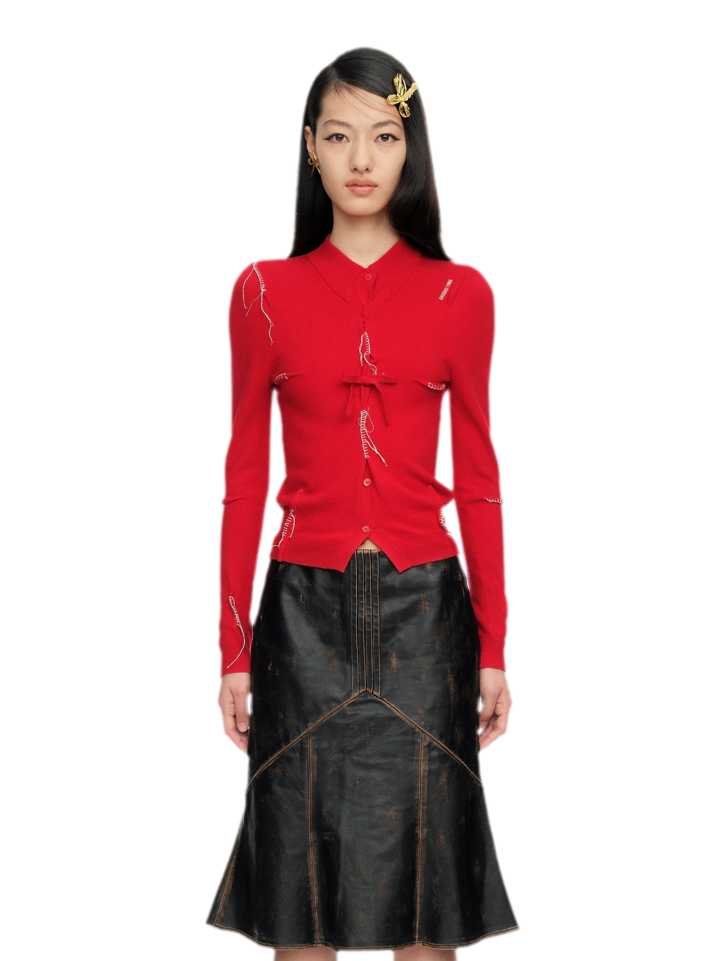 Elegant Knit Top with Pleat Details