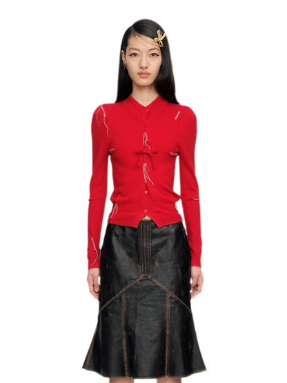 Elegant Knit Top with Pleat Details