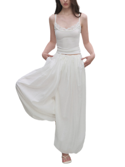 Pleated Balloon-Leg Tencel Trousers