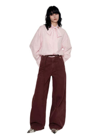 Textured Tie-Front Tencel Shirt