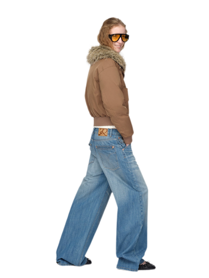 Washed Whisker Wide-Leg Jeans