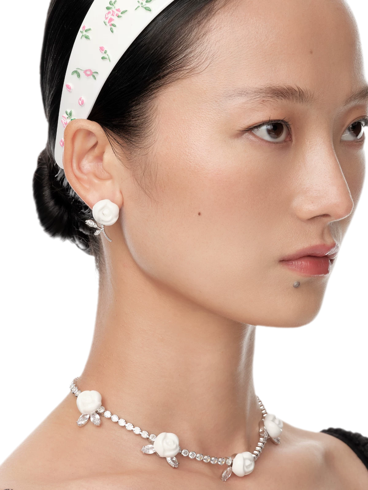 Ceramic Rose Jewelry Set