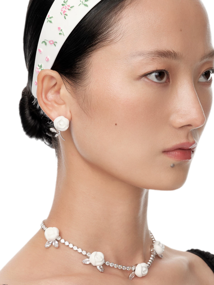 Ceramic Rose Jewelry Set