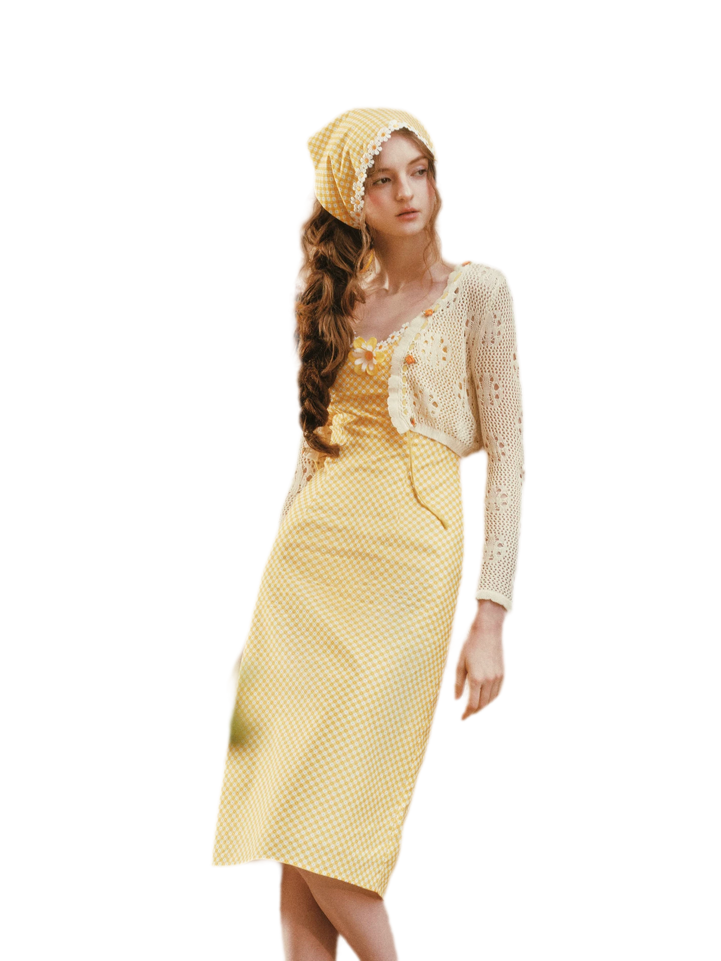 Daisy Gingham Midi Dress