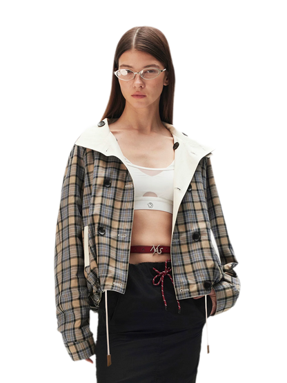 Yarn-Dyed Plaid Reversible Jacket