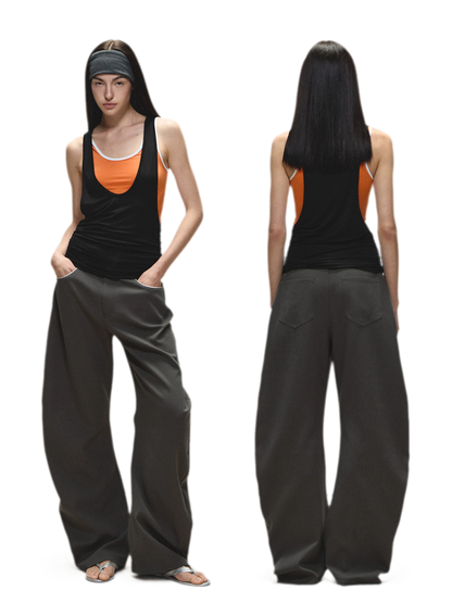 Relaxed Fit Sculpted Wide-Leg Pants