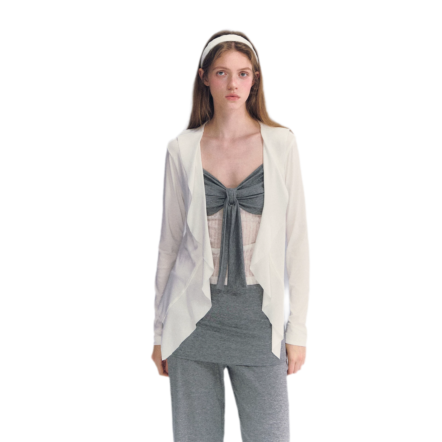 Ruffled Drape Knit Set
