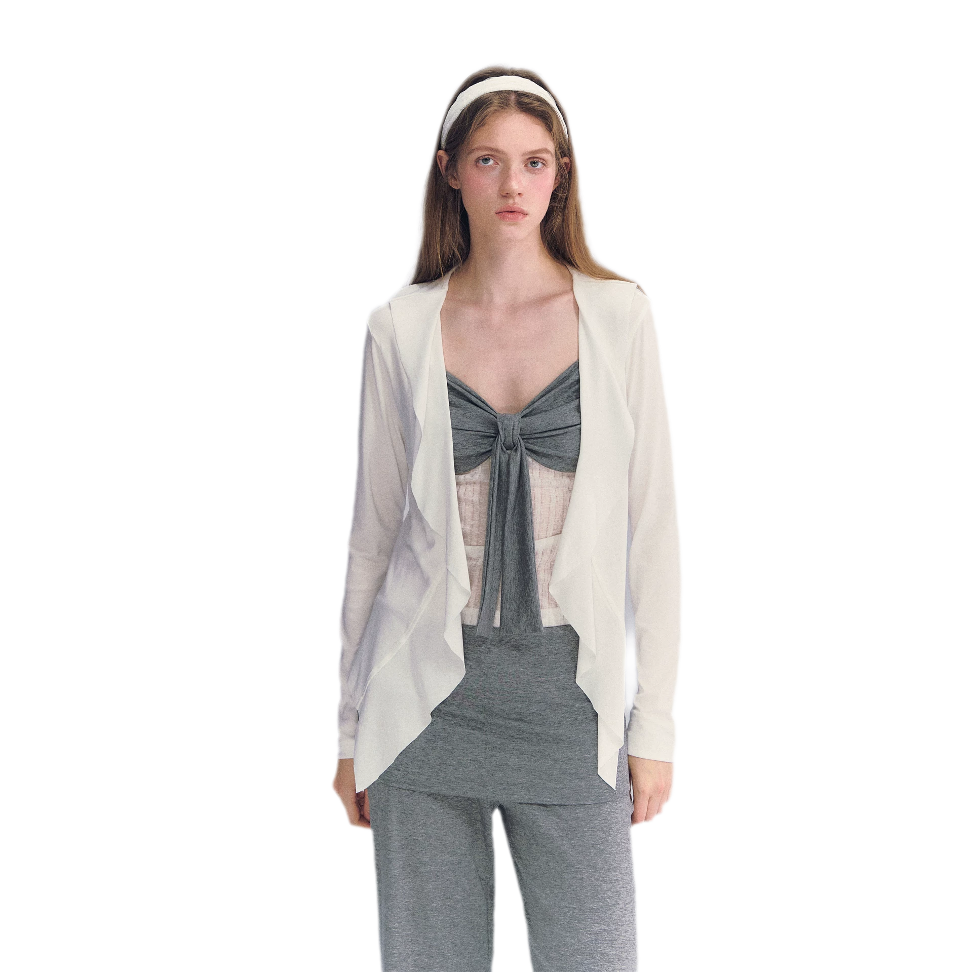 Ruffled Drape Knit Set