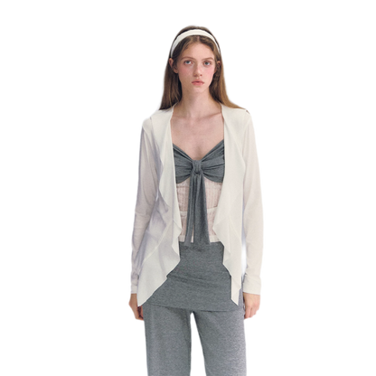 Ruffled Drape Knit Set