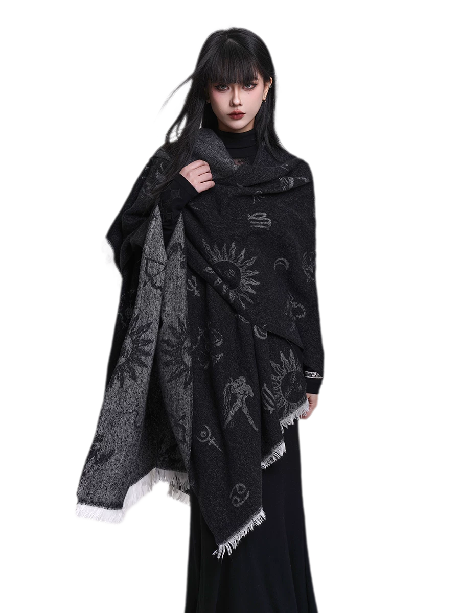 Celestial Fringed Oversized Shawl