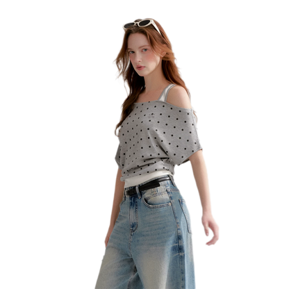 Polka Dot Layered T-Shirt