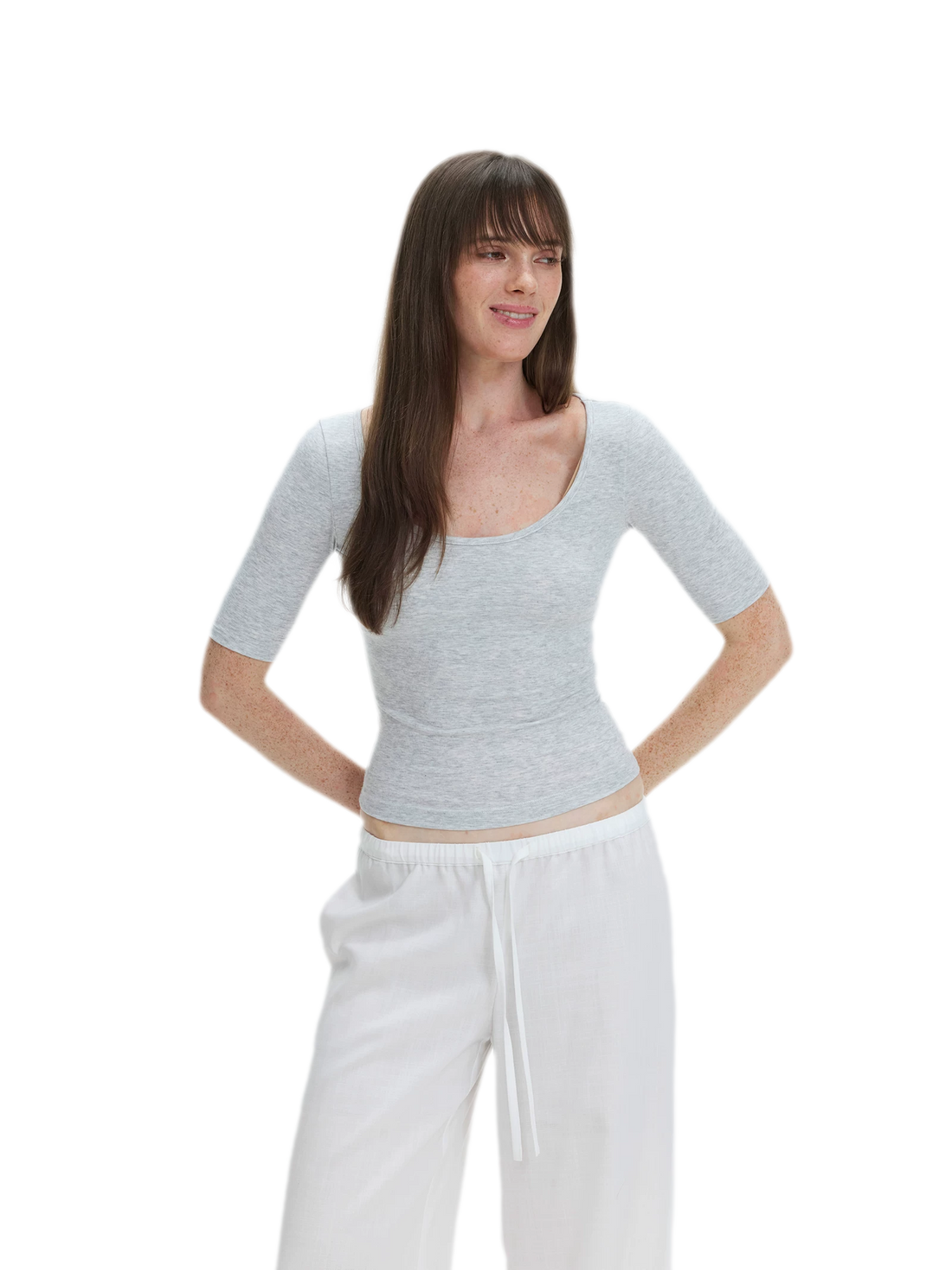 Soft U-Neck Slim-Fit T-Shirt