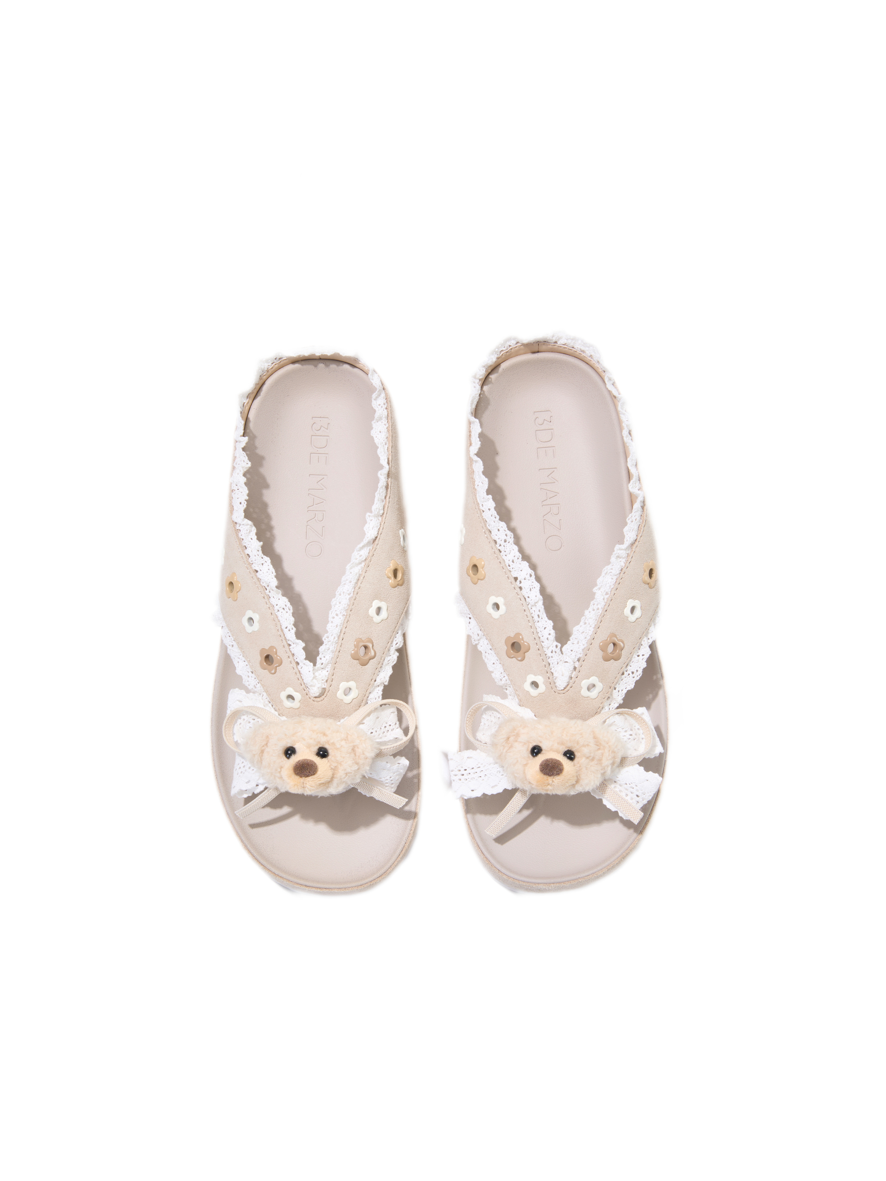 Lace Trim Platform Flip-Flops