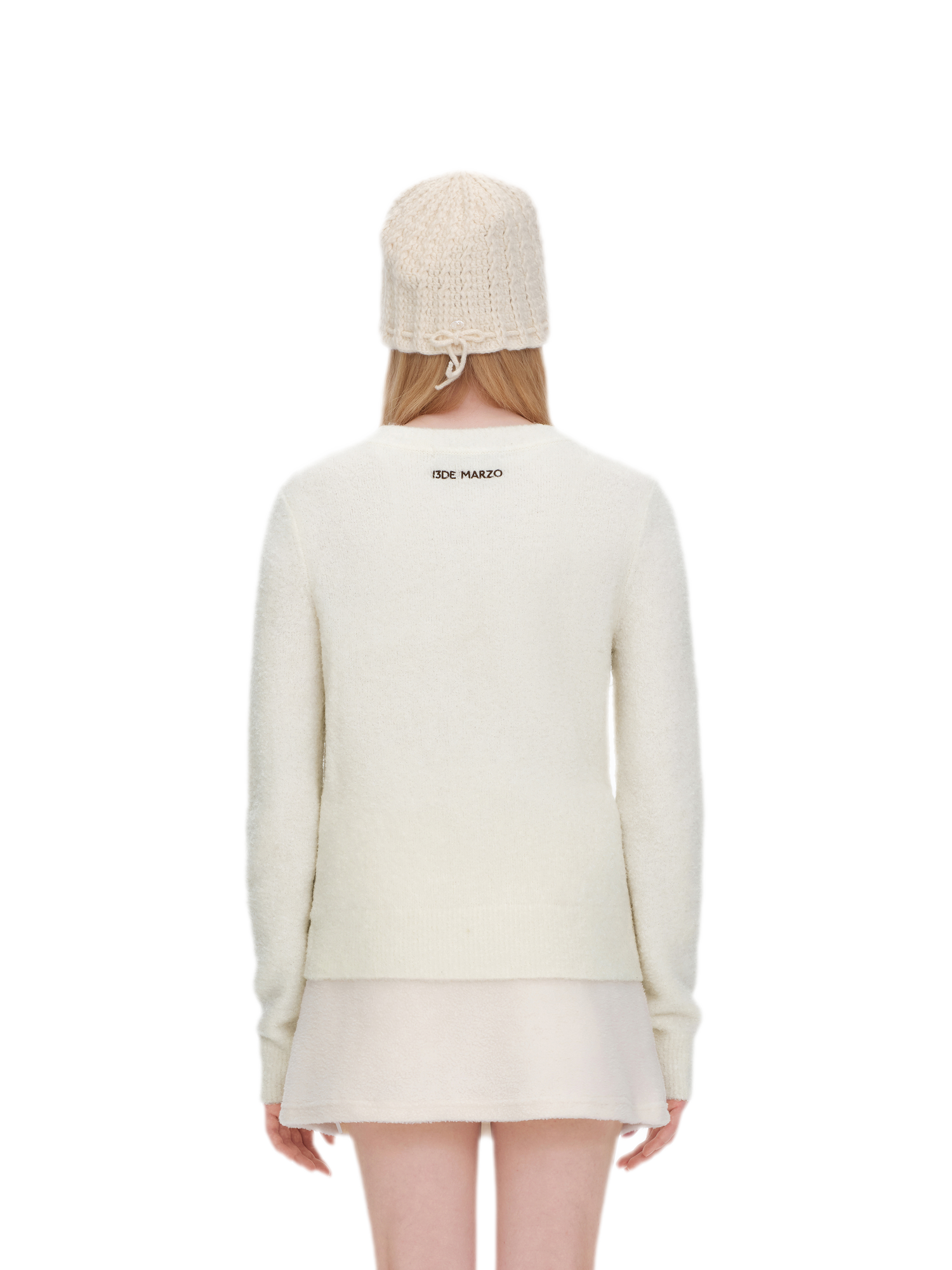 Fuzzy Appliqué Pullover Sweater