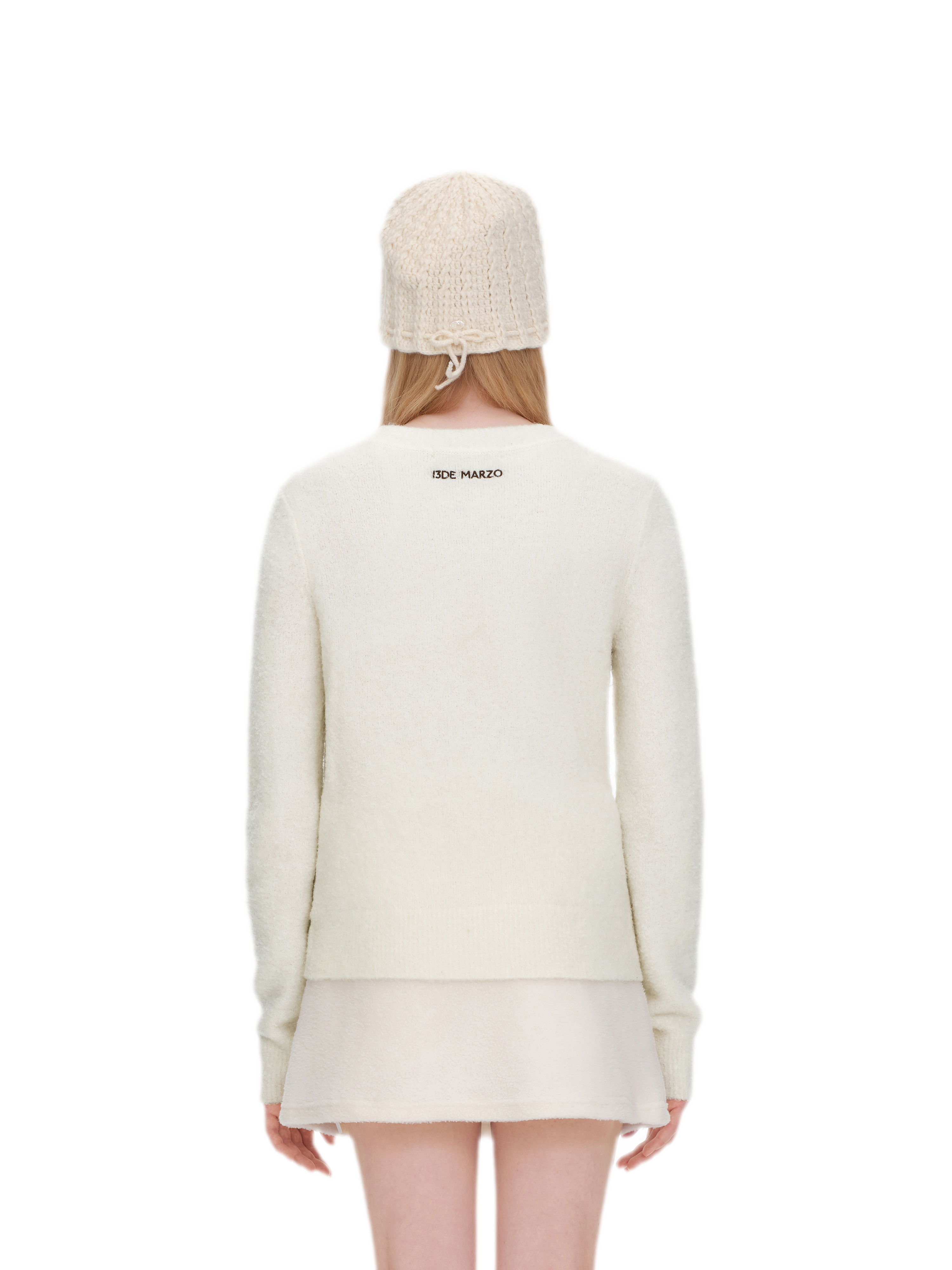Fuzzy Appliqué Pullover Sweater
