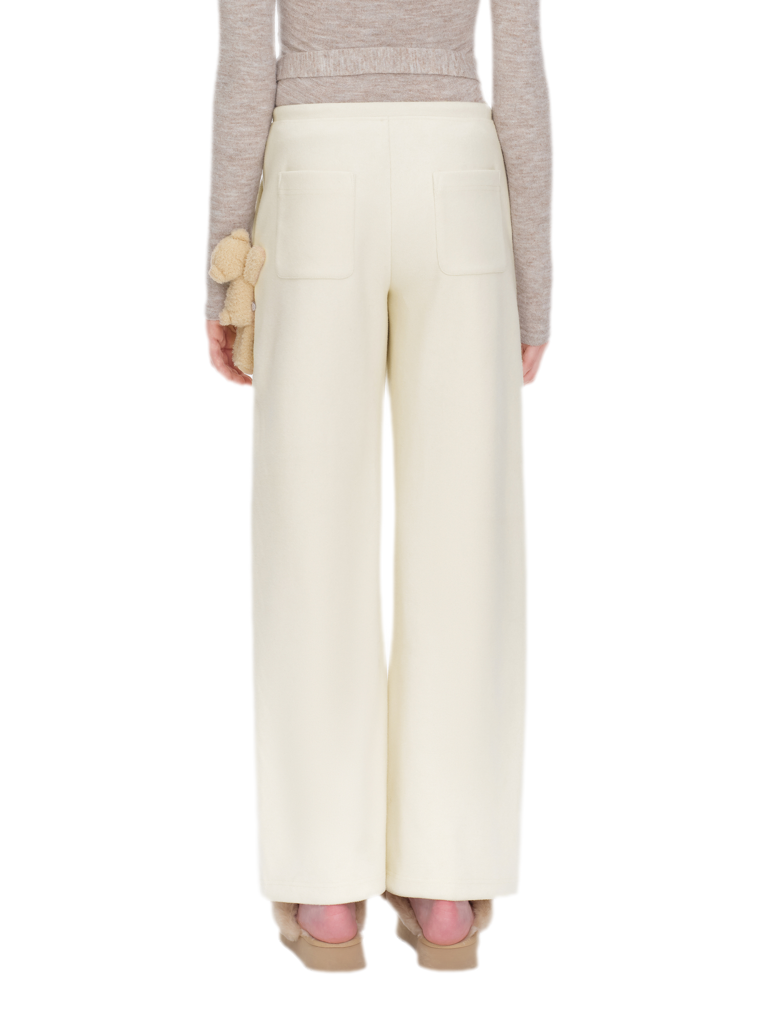 Fleece V-Waist Wide-Leg Pants