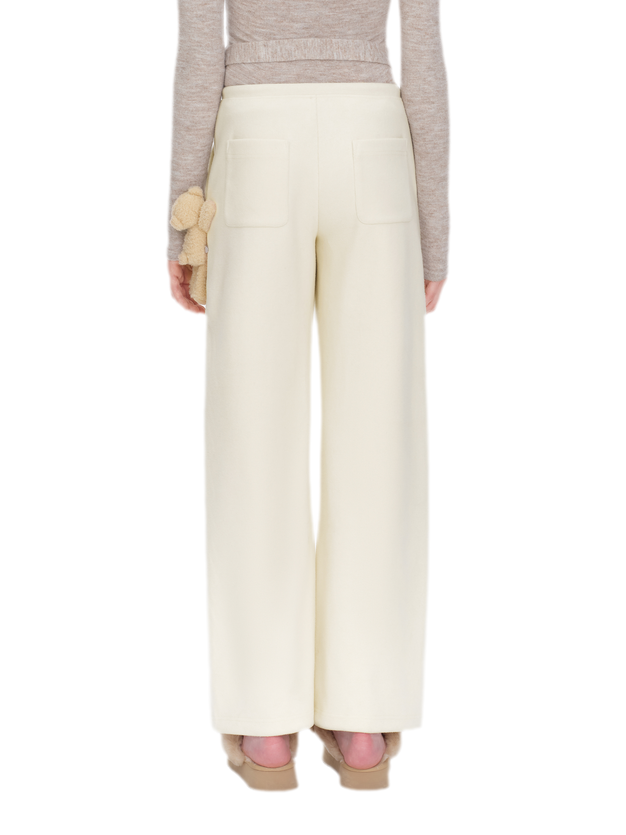 Fleece V-Waist Wide-Leg Pants