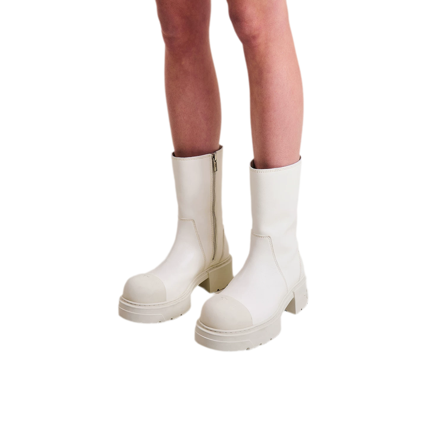 Mid-Calf Leather Boots