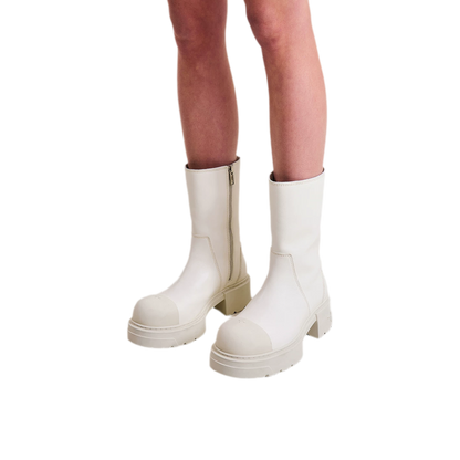 Mid-Calf Leather Boots