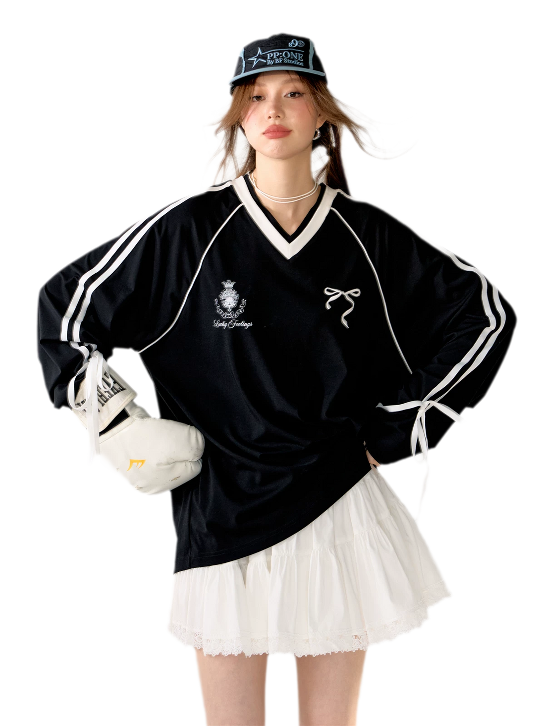 Blokette Jersey V-Neck Set