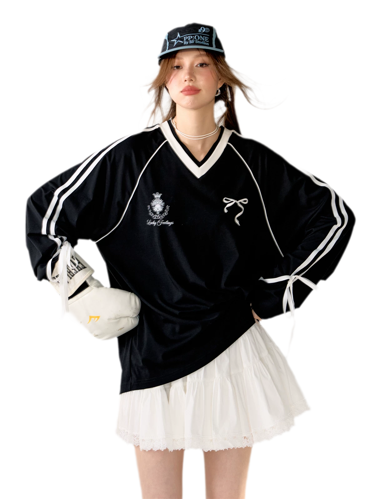 Blokette Jersey V-Neck Set