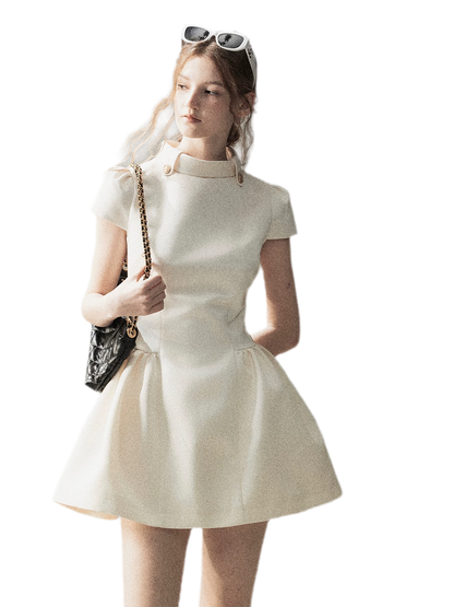 Satin A-Line Mini Dress