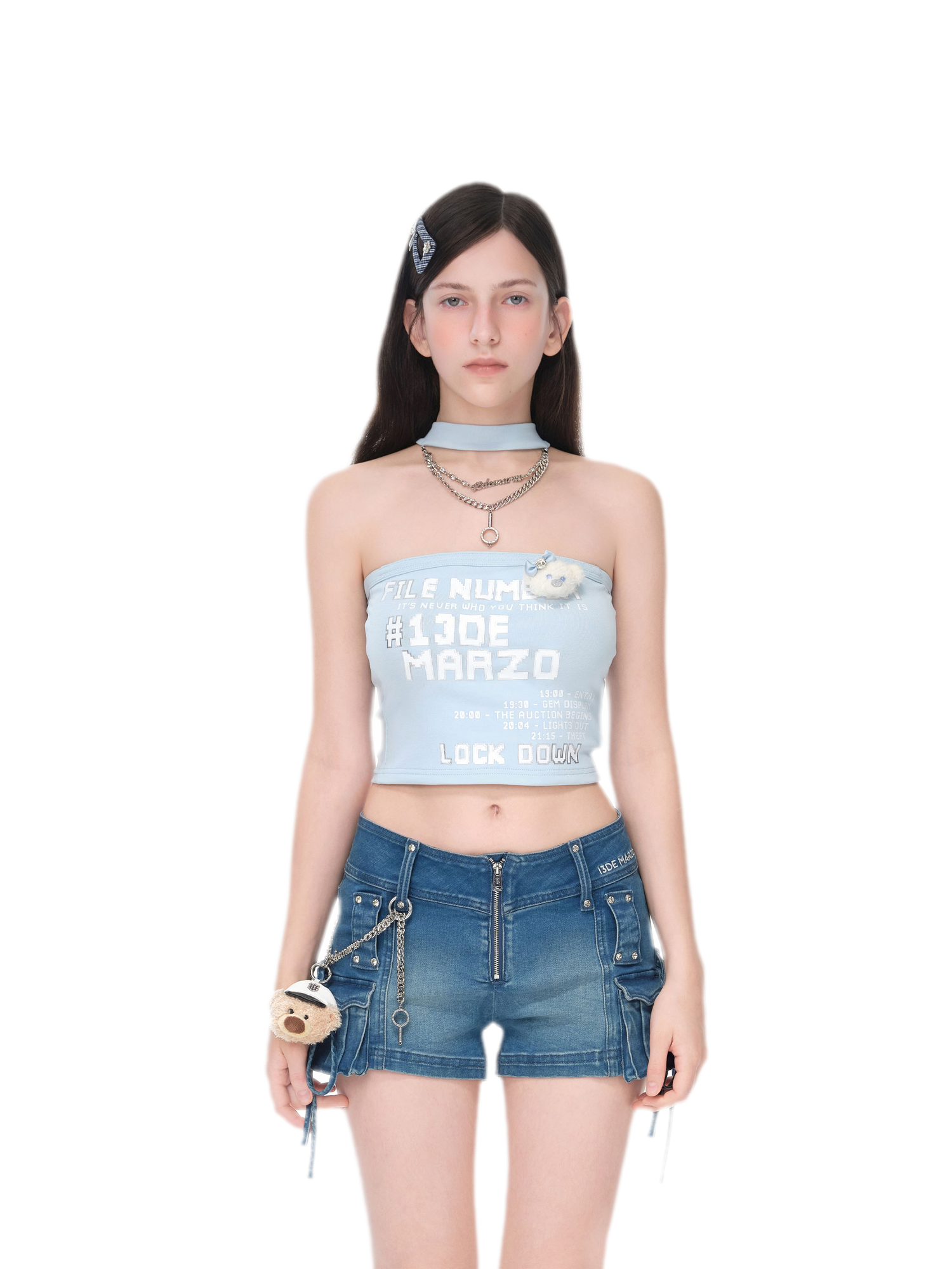 Silver Chain Bustier Top