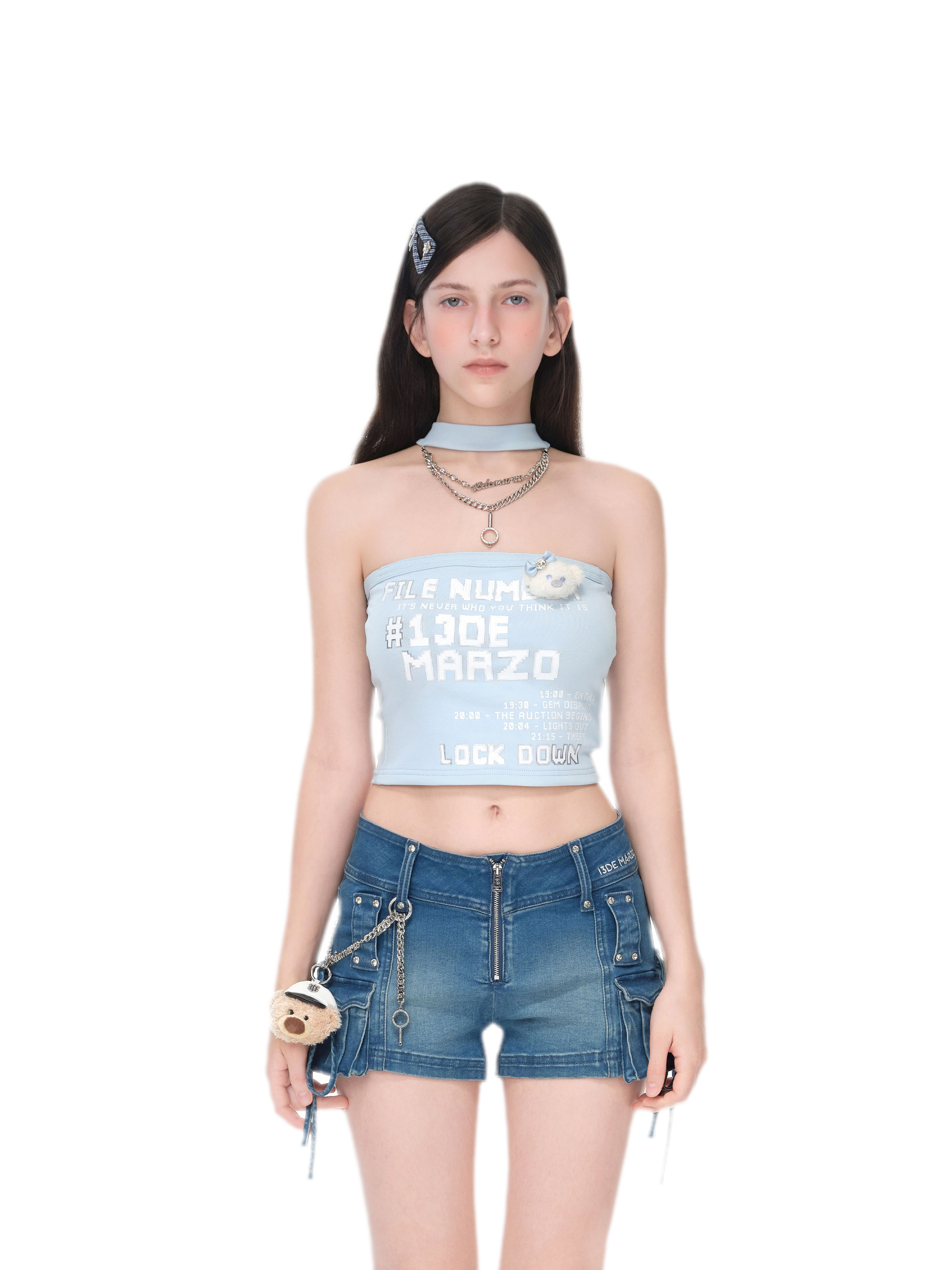 Silver Chain Bustier Top