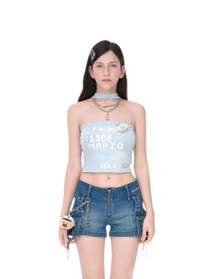 Silver Chain Bustier Top