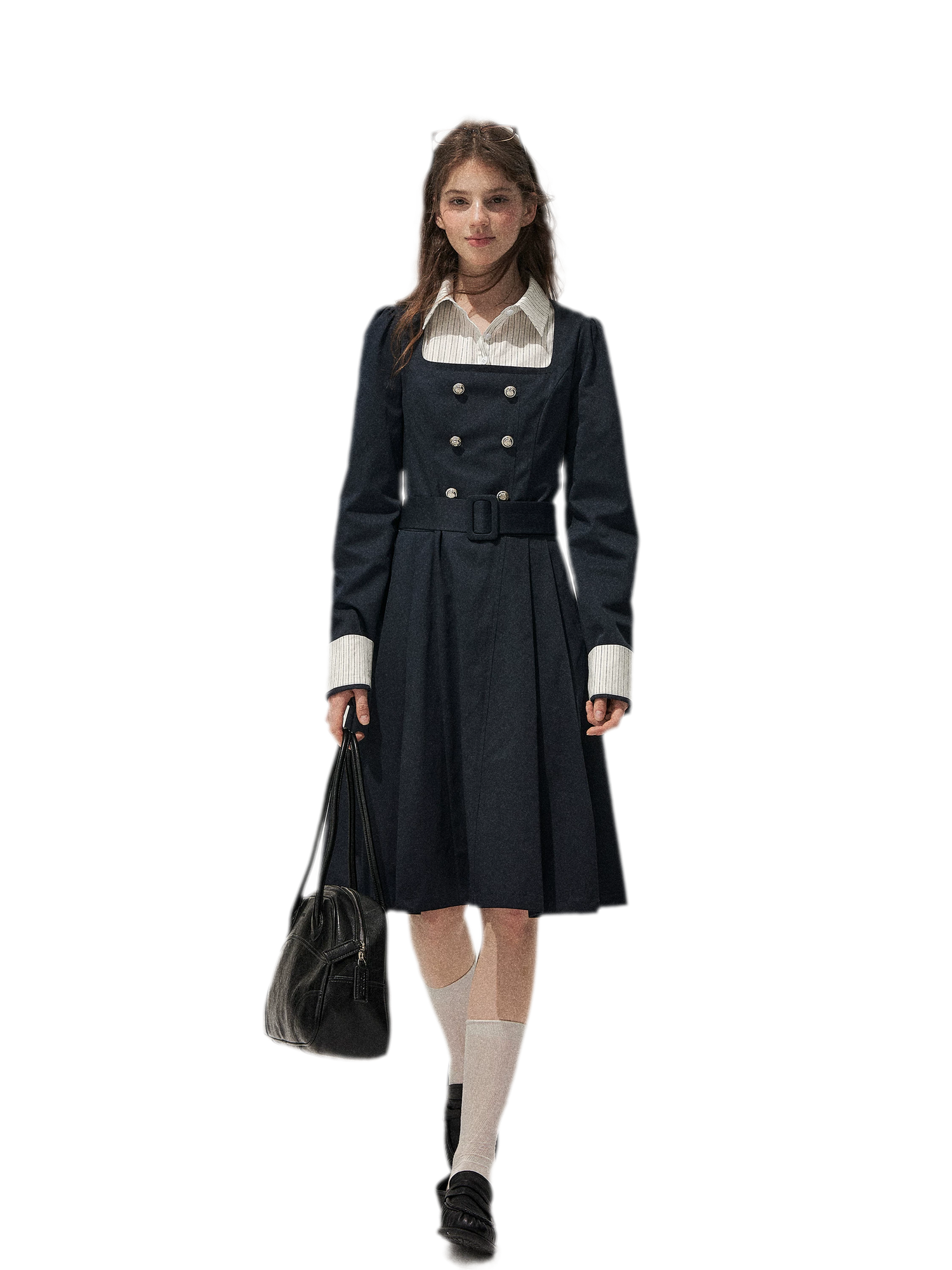 Vintage Trench Collar Dress