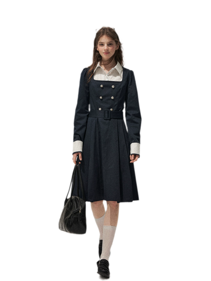 Vintage Trench Collar Dress