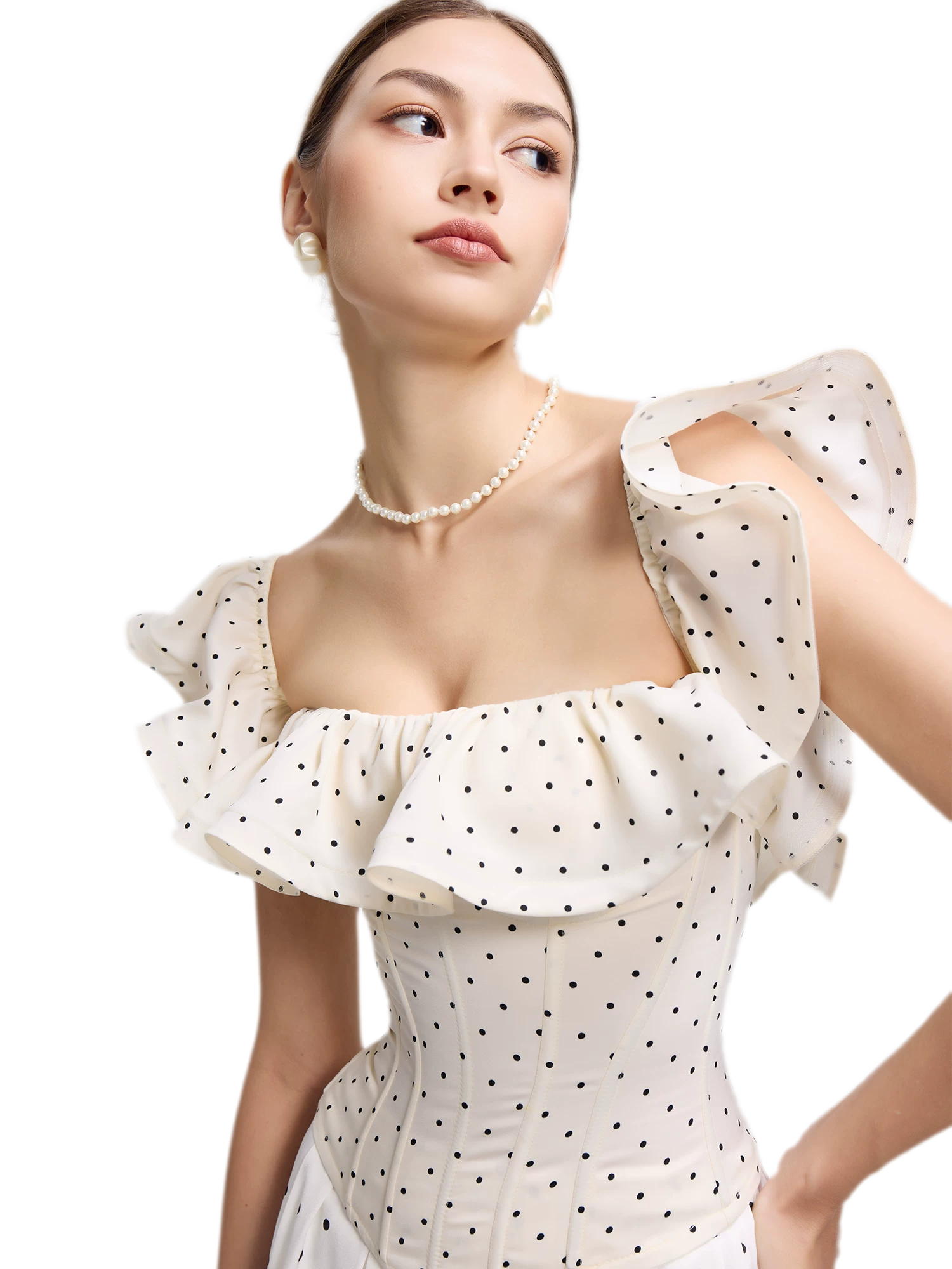 Polka Dot Ruffle Corset